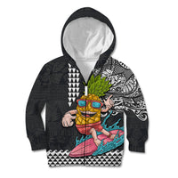 Hawaii Pineapple Surfing Kakau Tribal Personalised Kid Hoodie LT03 - Polynesian Pride