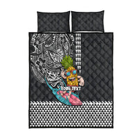 Hawaii Pineapple Surfing Kakau Tribal Personalised Quilt Bed Set LT03 Brown - Polynesian Pride