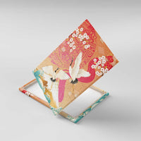 Hawaiian and Japanese Culture Together Canvas Wall Art Kakau Art Tattoo with Cranes and Sakura Spring Vibe - Polynesian Pride