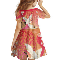 Hawaiian and Japanese Culture Together Family Matching Tank Maxi Dress and Hawaiian Shirt Kakau Art Tattoo with Cranes and Sakura Spring Vibe - Polynesian Pride
