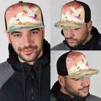 Hawaiian and Japanese Culture Together Mesh Trucker Cap Kakau Art Tattoo with Cranes and Sakura Spring Vibe LT03 - Polynesian Pride