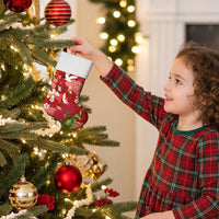 Hawaiian and Japanese Culture Together Christmas Stocking Red Ohia Lehua Plumeria and Sakura Blooming - Polynesian Pride
