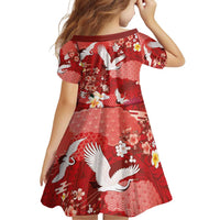Hawaiian and Japanese Culture Together Family Matching Off Shoulder Short Dress and Hawaiian Shirt Red Ohia Lehua Plumeria and Sakura Blooming LT03 - Polynesian Pride