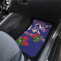 Hawaiian and Japanese Culture Together Car Mats Blue Ohia Lehua Plumeria and Sakura Blooming - Polynesian Pride