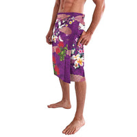 Hawaiian and Japanese Culture Together Lavalava Purple Ohia Lehua Plumeria and Sakura Blooming - Polynesian Pride