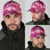 Hawaiian and Japanese Culture Together Classic Cap Pink Ohia Lehua Plumeria and Sakura Blooming - Polynesian Pride
