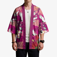 Hawaiian and Japanese Culture Together Kimono Pink Ohia Lehua Plumeria and Sakura Blooming - Polynesian Pride