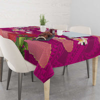 Hawaiian and Japanese Culture Together Tablecloth Pink Ohia Lehua Plumeria and Sakura Blooming - Polynesian Pride