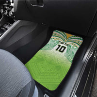 Custom Cook Islands Rugby League Car Mats Tatau Tribal Motifs-Light Green Color - Polynesian Pride