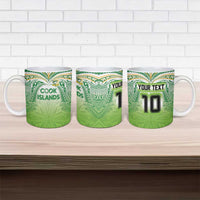 Custom Cook Islands Rugby League Ceramic Mug Tatau Tribal Motifs-Light Green Color - Polynesian Pride