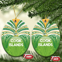 Cook Islands Rugby League Ceramic Ornament Tatau Tribal Motifs-Light Green Color - Polynesian Pride