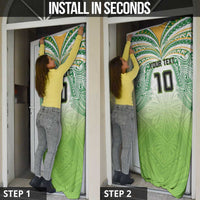Custom Cook Islands Rugby League Door Cover Tatau Tribal Motifs-Light Green Color - Polynesian Pride