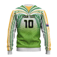 Custom Cook Islands Rugby League Ugly Christmas Sweater Tatau Tribal Motifs-Light Green Color - Polynesian Pride