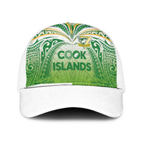 Cook Islands Rugby League Mesh Trucker Cap Tatau Tribal Motifs-Light Green Color LT03 One Size White Green - Polynesian Pride