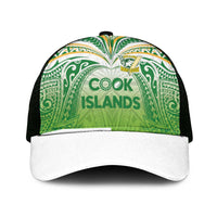 Cook Islands Rugby League Mesh Trucker Cap Tatau Tribal Motifs-Light Green Color LT03 One Size Black Green - Polynesian Pride