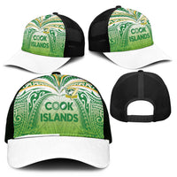 Cook Islands Rugby League Mesh Trucker Cap Tatau Tribal Motifs-Light Green Color LT03 - Polynesian Pride