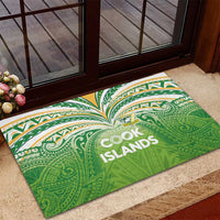 Cook Islands Rugby League Rubber Doormat Tatau Tribal Motifs-Light Green Color - Polynesian Pride