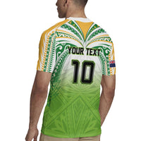 Custom Cook Islands Rugby League Rugby Jersey Tatau Tribal Motifs-Light Green Color - Polynesian Pride