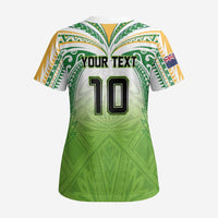 Custom Cook Islands Rugby League Scrub Top Tatau Tribal Motifs-Light Green Color - Polynesian Pride