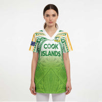 Custom Cook Islands Rugby League Scrub Top Tatau Tribal Motifs-Light Green Color - Polynesian Pride