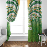 Cook Islands Rugby League Window Curtain Tatau Tribal Motifs-Light Green Color - Polynesian Pride