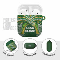 Cook Islands Rugby League AirPods Case Tatau Tribal Motifs-Dark Green Color - Polynesian Pride