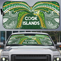 Cook Islands Rugby League Auto Sun Shade Tatau Tribal Motifs-Dark Green Color - Polynesian Pride