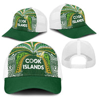 Cook Islands Rugby League Baseball Net Cap Tatau Tribal Motifs-Dark Green Color - Polynesian Pride