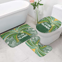 Cook Islands Rugby League Bathroom Set Tatau Tribal Motifs-Dark Green Color - Polynesian Pride