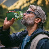 Custom Cook Islands Rugby League 4 in 1 Can Cooler Tumbler Tatau Tribal Motifs-Dark Green Color - Polynesian Pride