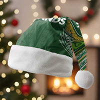 Cook Islands Rugby League Christmas Santa Hat Tatau Tribal Motifs-Dark Green Color - Polynesian Pride