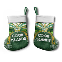 Cook Islands Rugby League Christmas Stocking Tatau Tribal Motifs-Dark Green Color - Polynesian Pride
