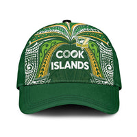 Cook Islands Rugby League Classic Cap Tatau Tribal Motifs-Dark Green Color - Polynesian Pride