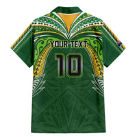Custom Cook Islands Rugby League Family Matching Mermaid Dress and Hawaiian Shirt Tatau Tribal Motifs-Dark Green Color - Polynesian Pride