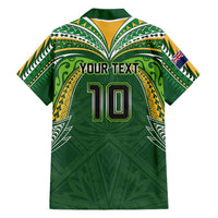 Custom Cook Islands Rugby League Family Matching Summer Maxi Dress and Hawaiian Shirt Tatau Tribal Motifs-Dark Green Color LT03 - Polynesian Pride