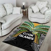 Cook Islands Rugby League Area Rug Tatau Tribal Motifs-Black Color - Polynesian Pride