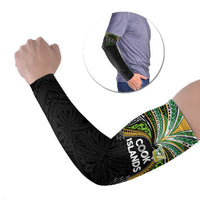 Custom Cook Islands Rugby League Arm Sleeves Tatau Tribal Motifs-Black Color - Polynesian Pride