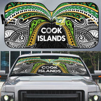 Cook Islands Rugby League Auto Sun Shade Tatau Tribal Motifs-Black Color - Polynesian Pride
