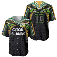 Custom Cook Islands Rugby League Baseball Jersey Tatau Tribal Motifs-Black Color - Polynesian Pride