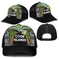Cook Islands Rugby League Baseball Net Cap Tatau Tribal Motifs-Black Color LT03 - Polynesian Pride