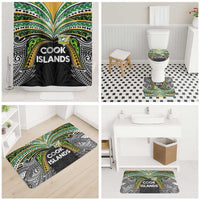 Cook Islands Rugby League Bathroom Set Tatau Tribal Motifs-Black Color - Polynesian Pride