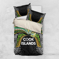 Cook Islands Rugby League Bedding Set Tatau Tribal Motifs-Black Color - Polynesian Pride