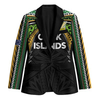 Custom Cook Islands Rugby League Blazer Tatau Tribal Motifs-Black Color - Polynesian Pride