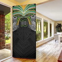 Custom Cook Islands Rugby League Door Cover Tatau Tribal Motifs-Black Color - Polynesian Pride