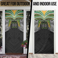 Custom Cook Islands Rugby League Door Cover Tatau Tribal Motifs-Black Color - Polynesian Pride