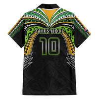 Custom Cook Islands Rugby League Family Matching Summer Maxi Dress and Hawaiian Shirt Tatau Tribal Motifs-Black Color - Polynesian Pride