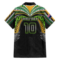 Custom Cook Islands Rugby League Family Matching Tank Maxi Dress and Hawaiian Shirt Tatau Tribal Motifs-Black Color - Polynesian Pride