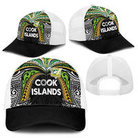 Cook Islands Rugby League Mesh Trucker Cap Tatau Tribal Motifs-Black Color LT03 - Polynesian Pride
