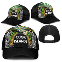Cook Islands Rugby League Mesh Trucker Cap Tatau Tribal Motifs-Black Color LT03 - Polynesian Pride