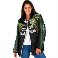 Custom Cook Islands Rugby League Padded Jacket Tatau Tribal Motifs-Black Color - Polynesian Pride